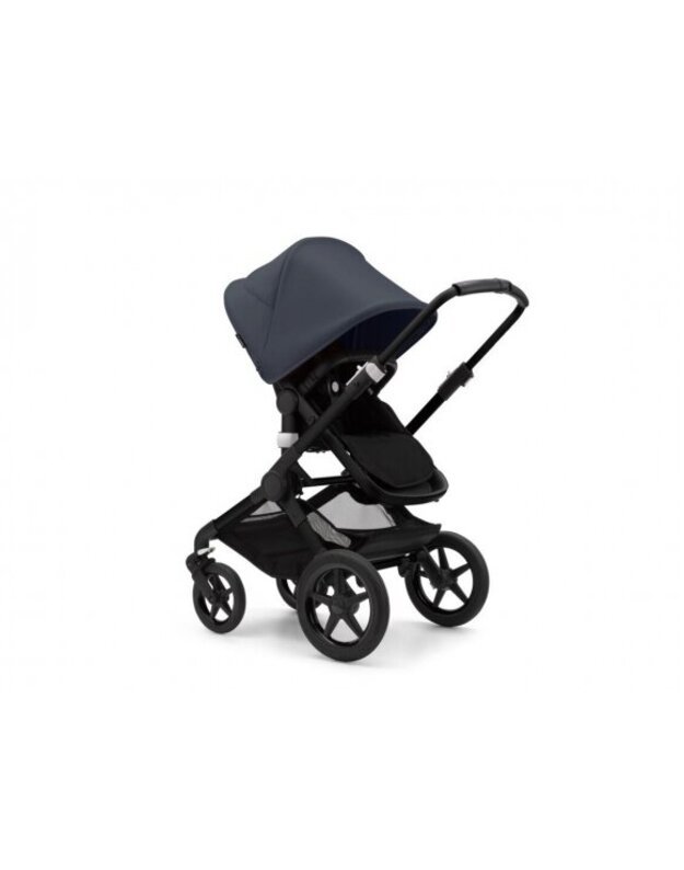 Universalus vežimėlio komplektas 2in1 Bugaboo Fox 3 Stormy blue/midnight black/black važiuoklė