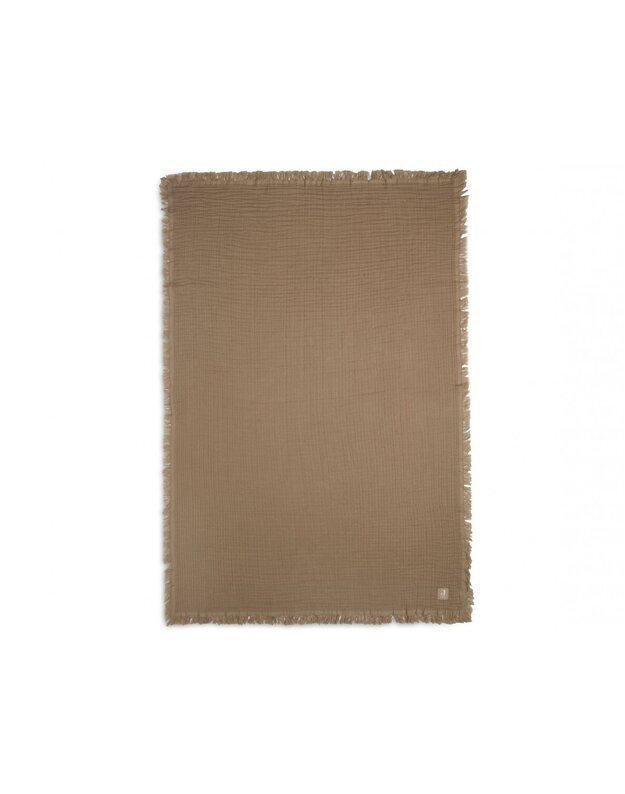 Jollein muslino pledas 120x120 cm Fringe Biscuit