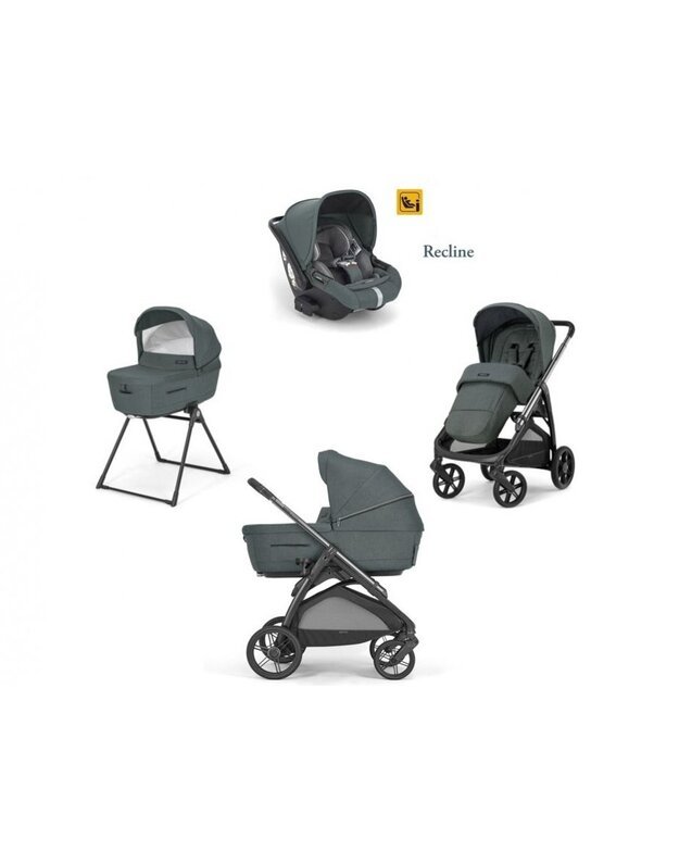 Universalus vežimėlio komplektas Inglesina Aptica 4in1 Emerald Green + Darwin Infant Recline 0-13 kg