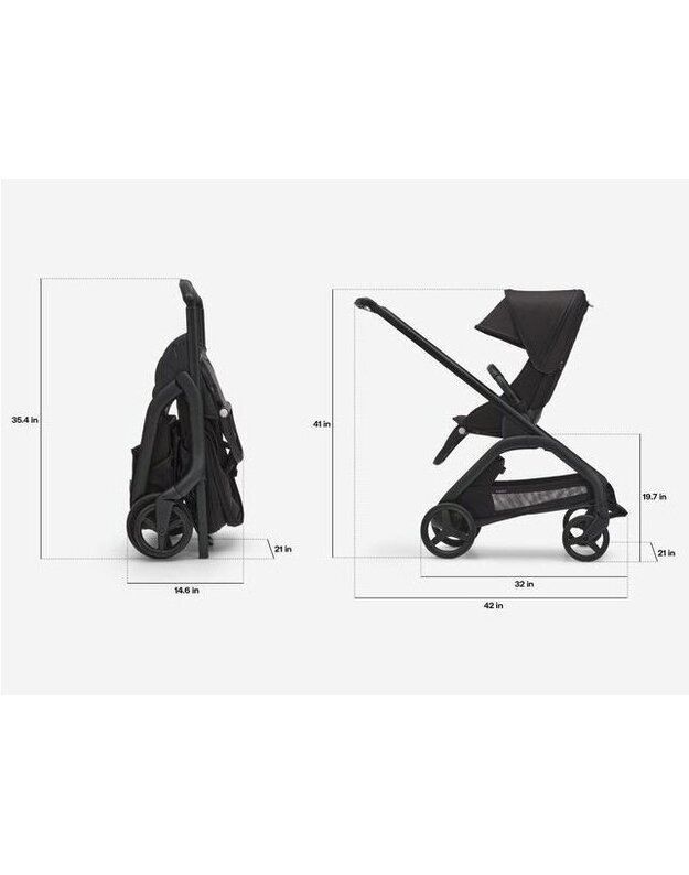 Sportinis vežimėlis Bugaboo Dragonfly Midnight black/midnight black/black frame