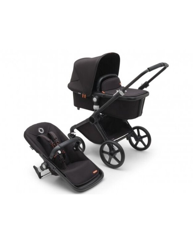 Universalus vežimėlis Bugaboo Fox Cub 2in1 Midnight black/Midnight black/black frame