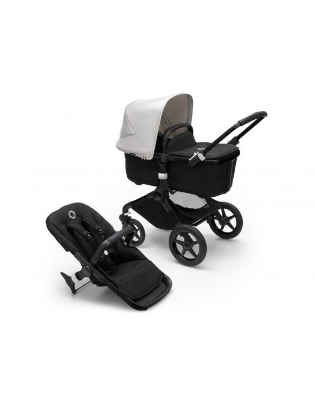 Universalus vežimėlio komplektas 2in1 Bugaboo Fox 3 Misty white/midnight black/black važiuoklė