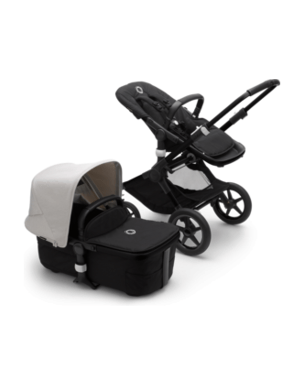 Universalus vežimėlio komplektas 2in1 Bugaboo Fox 3 Misty white/midnight black/black važiuoklė