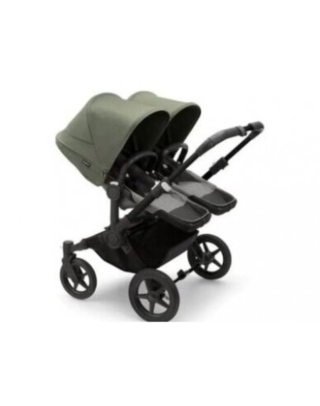 Universalus vežimėlis dvynukams Bugaboo Donkey 5 TWIN - Black/Grey Melange/Forest Green