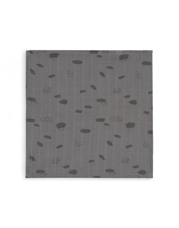 Jollein muslino audinio vystyklų rinkinys 70x70 Spot Storm Grey 3vnt