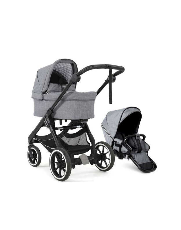 Universalus vežimėlio komplektas Emmaljunga NXT 90F Duo 2 in 1 Lounge Grey/Black važiuoklė