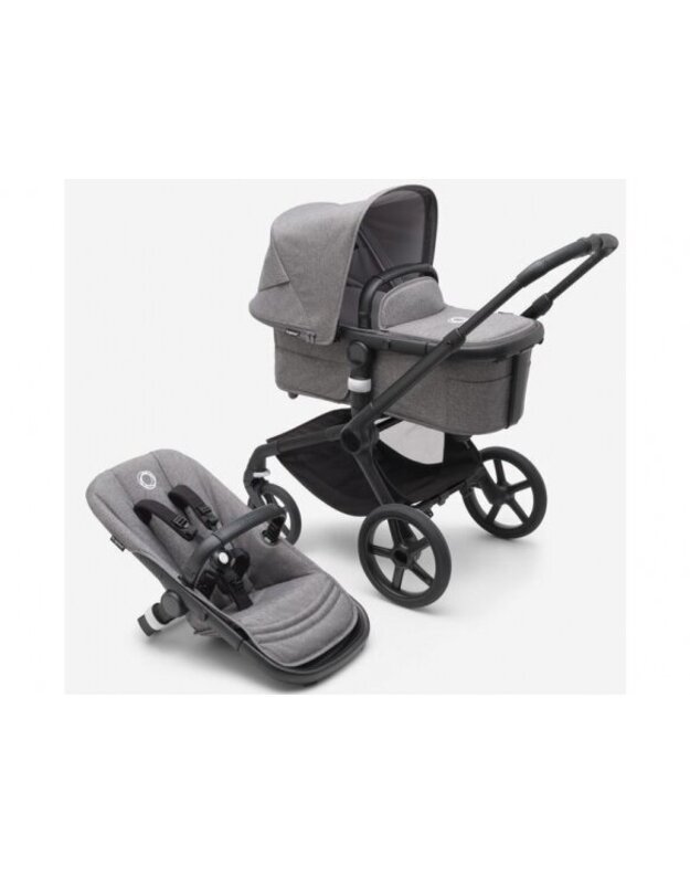 Universalus vežimėlis Bugaboo Fox 5 Grey melange/grey melange/black frame 2in1