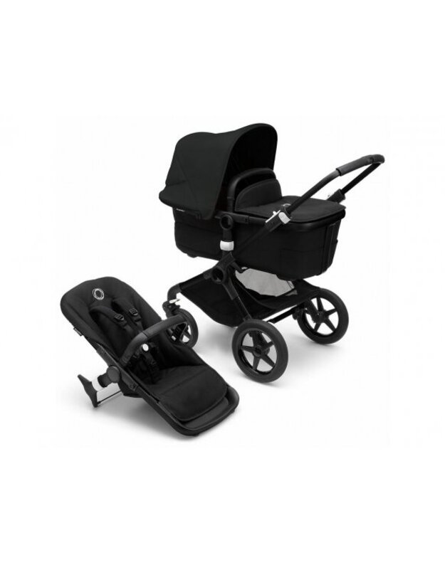  Universalus vežimėlio komplektas 2in1 Bugaboo Fox 3 Midnight black/midnight black/black važiuoklė