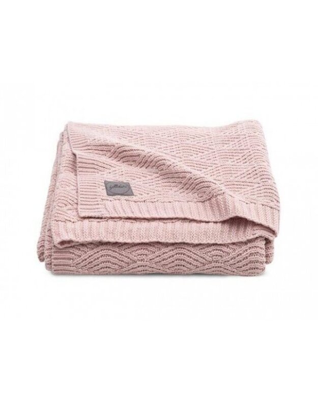 Jollein megztas pledas River knit 100x150cm Pale Pink