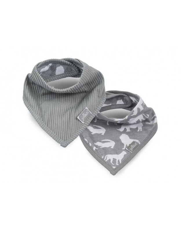 Jollein seilinukas Bib Bandana Safari Stone Grey 2 vnt.